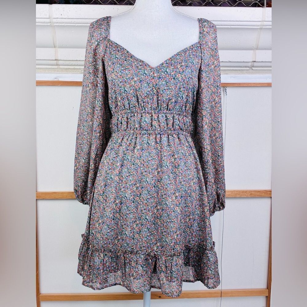 NWT Cottagecore cutie floral dress, sweetheart neckline ,open tie back, lined